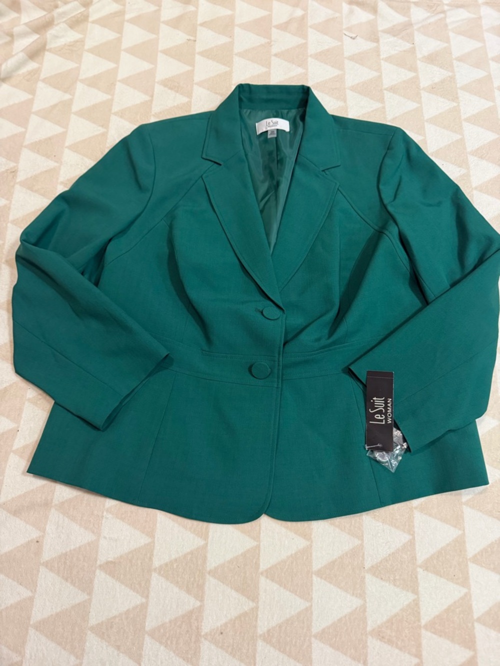 Le suit 3/4 sleeve emerald green blazer